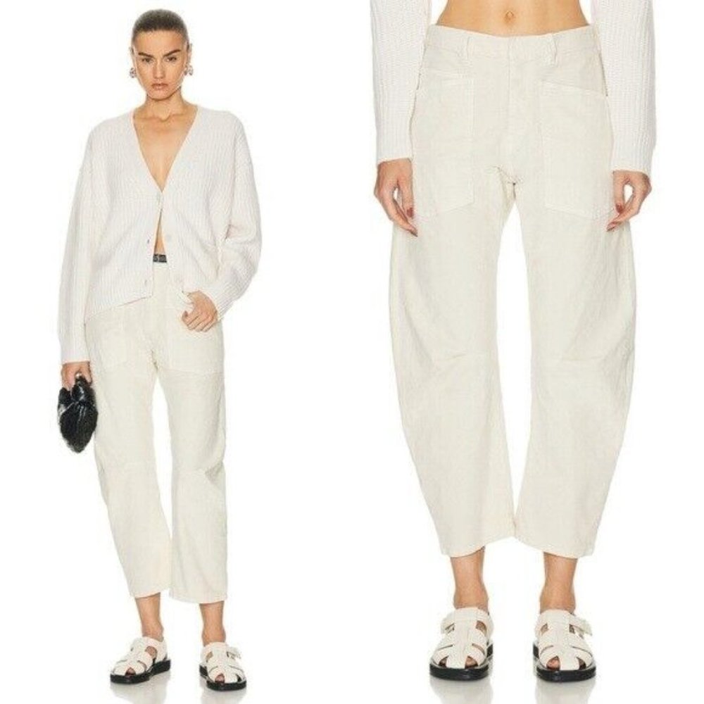 Nili Lotan Shon Winter White Corduroy Pants 2 NWT $450